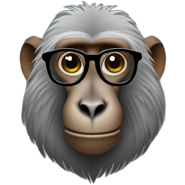 Baboon with glasses emoji