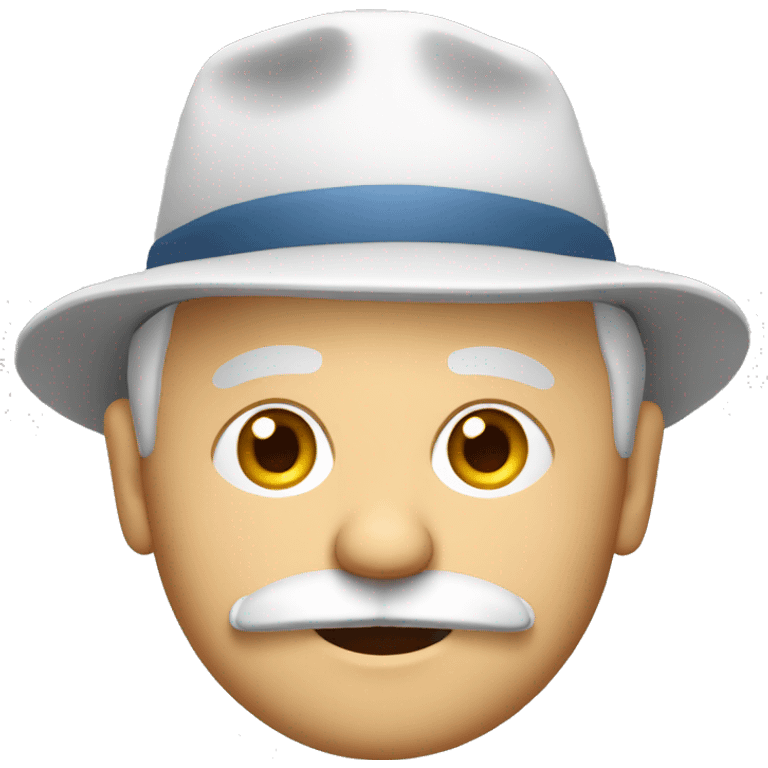 create a white elderly character with a mustache and cap emoji