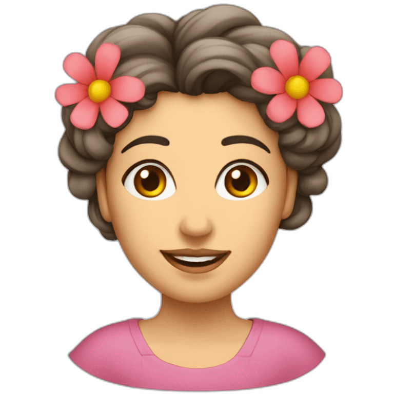 mujer-pelirroja-con-tijeras-papel-flor emoji