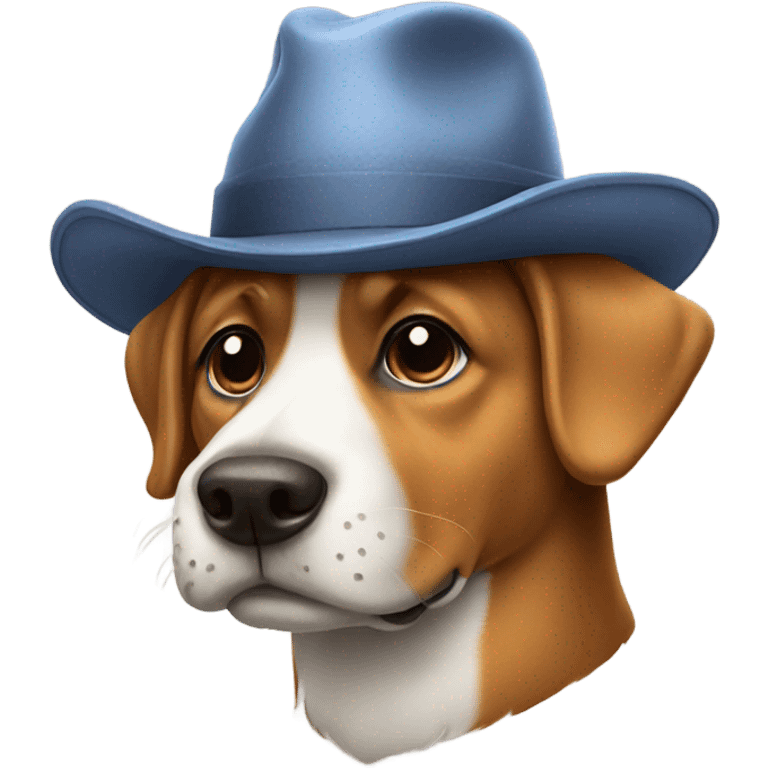 Dog with a hat emoji