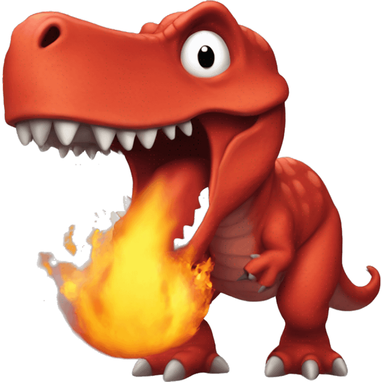 red dinosaur blowing fire emoji