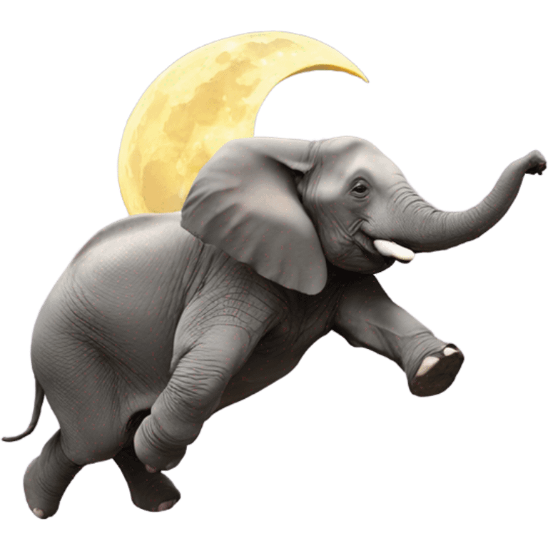 Elephant jumping over the moon  emoji