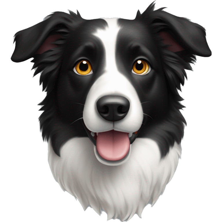 black and white border collie emoji