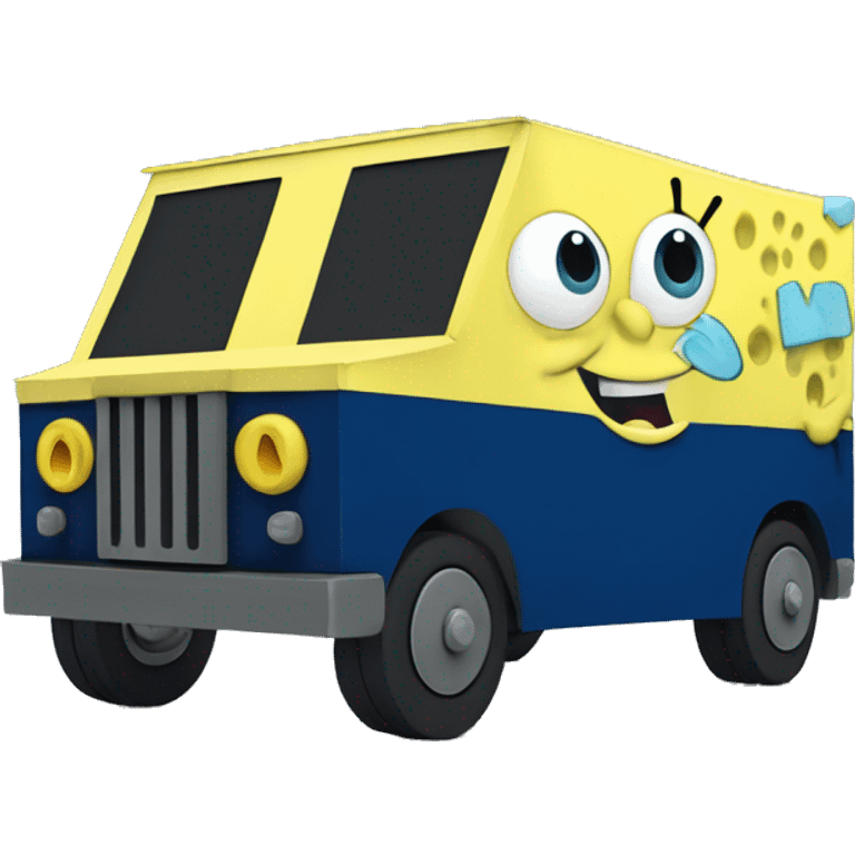 Spongebob wide-body dark blue Papercraft step-van  emoji