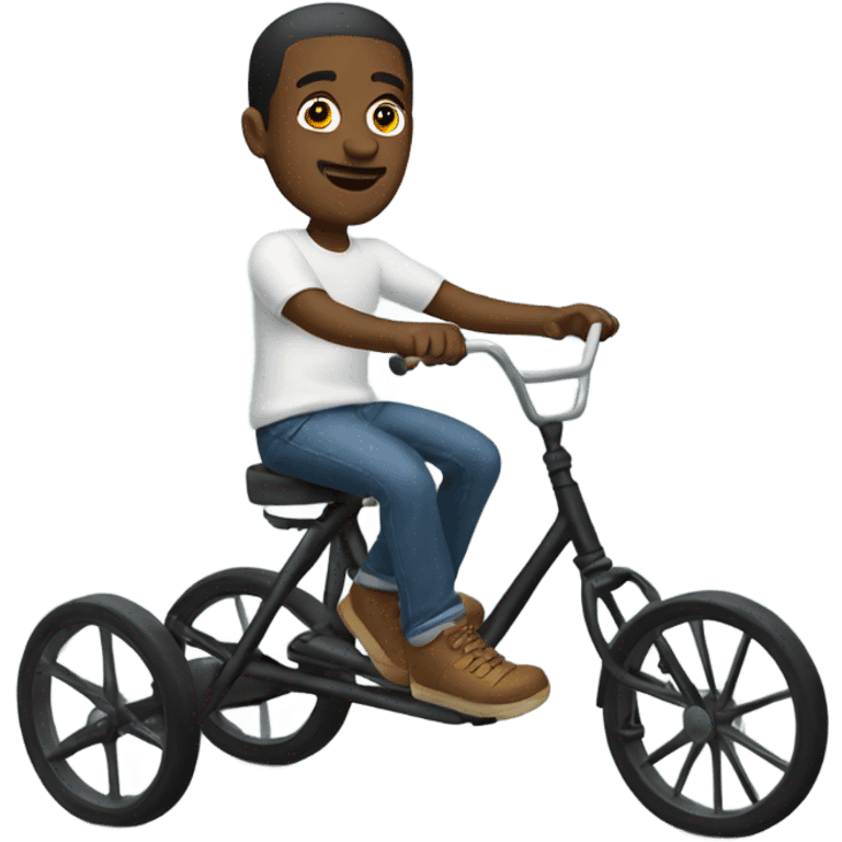 Black man on a tricycle  emoji