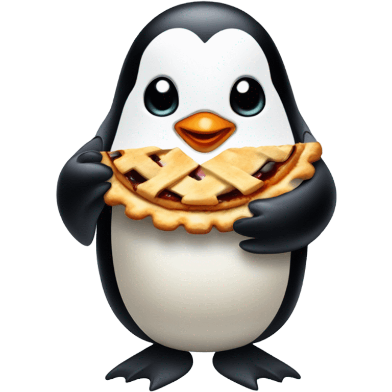 penguin eating pie emoji