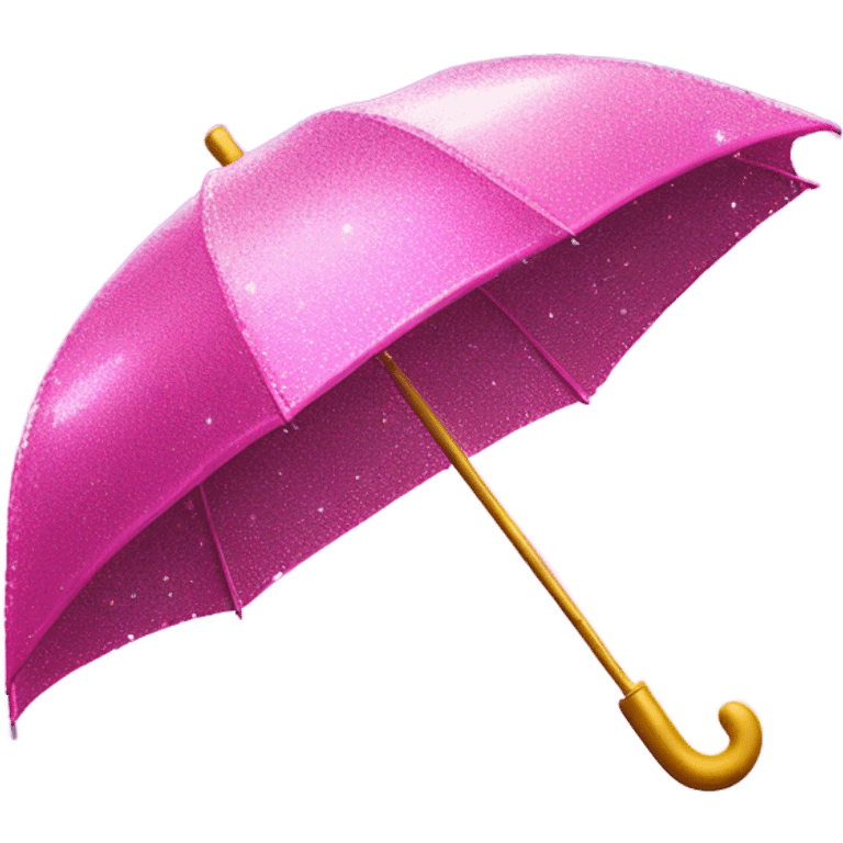 Pink sparkly umbrella in a thunderstorm emoji