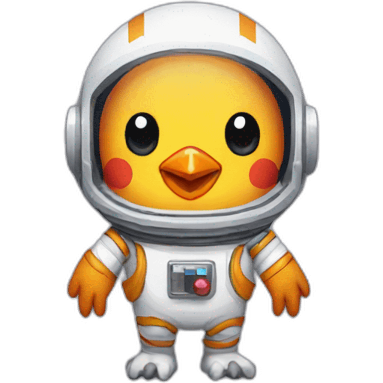 pixel-art chicken astronaut emoji