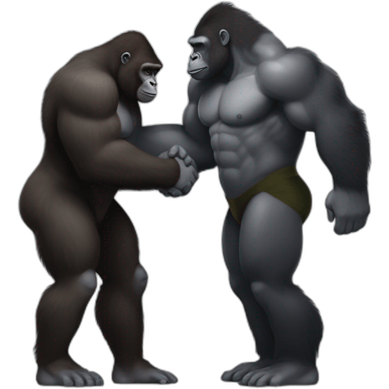 Buff Gorilla handshakes Elon Musk emoji