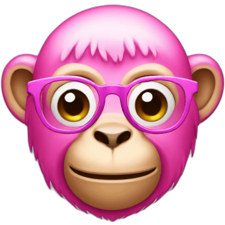 pink monkey with glasses emoji