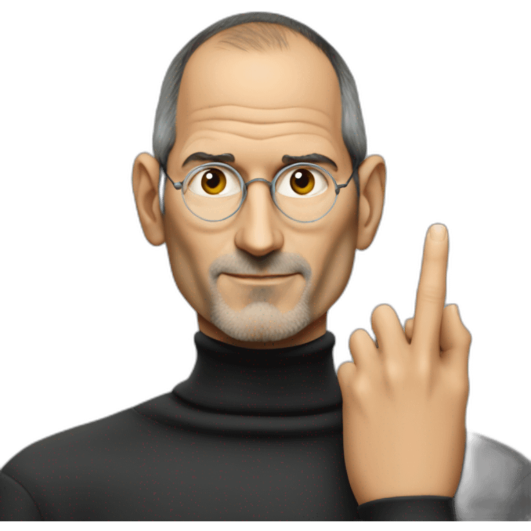 steve jobs turtleneck finger holding chin emoji