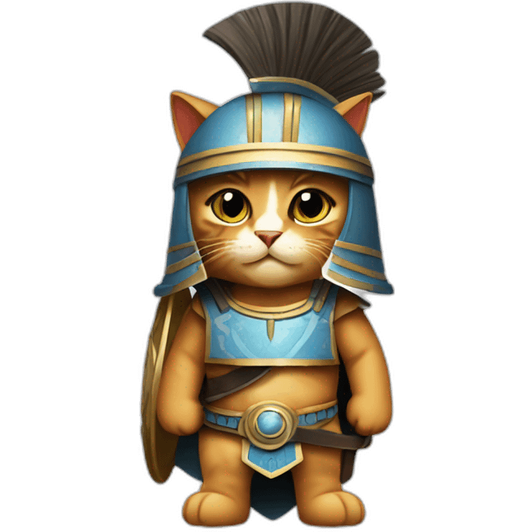 cat dressed as an greek hoplite emoji