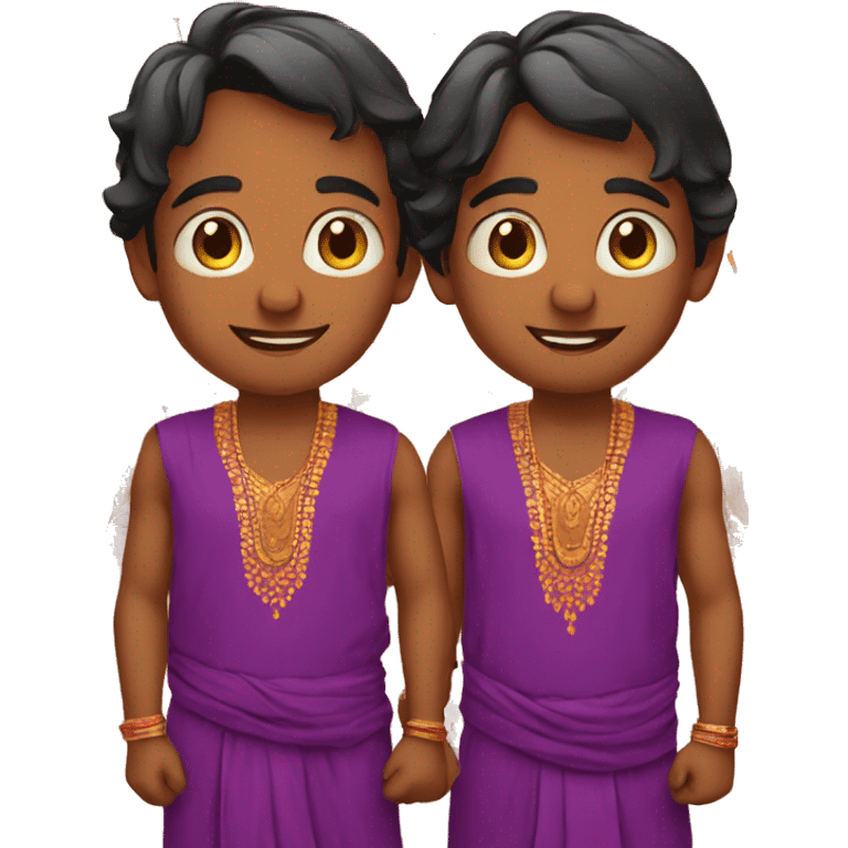 Indian Festival with twin boys emoji