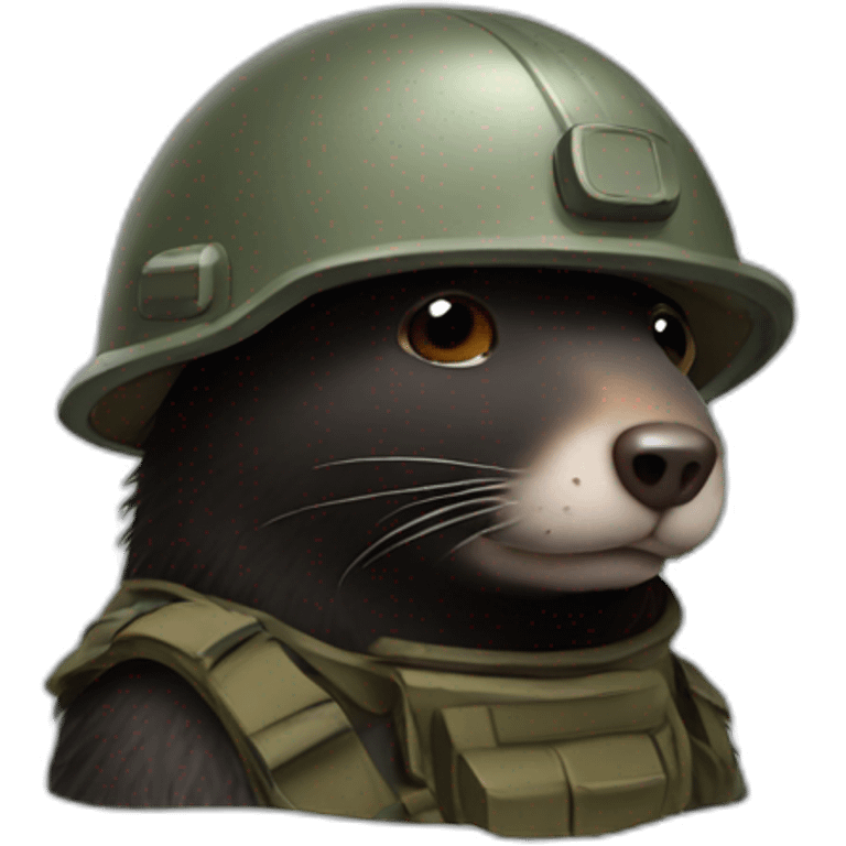 Mole with a combat helmet emoji