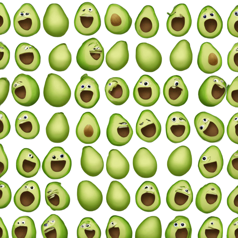 joyful avocado expression emoji