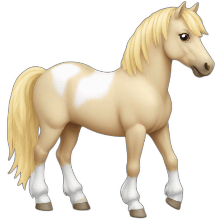 cheval blond avec taches blanches emoji