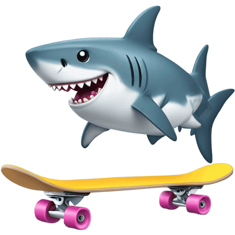 Shark on a skateboard  emoji