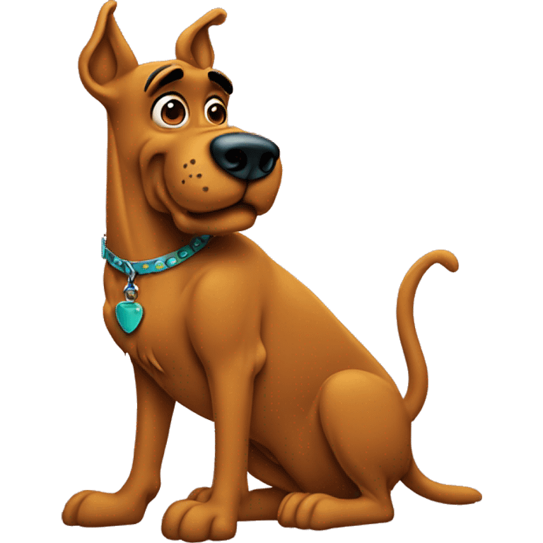 scooby doo with back dots sitting emoji