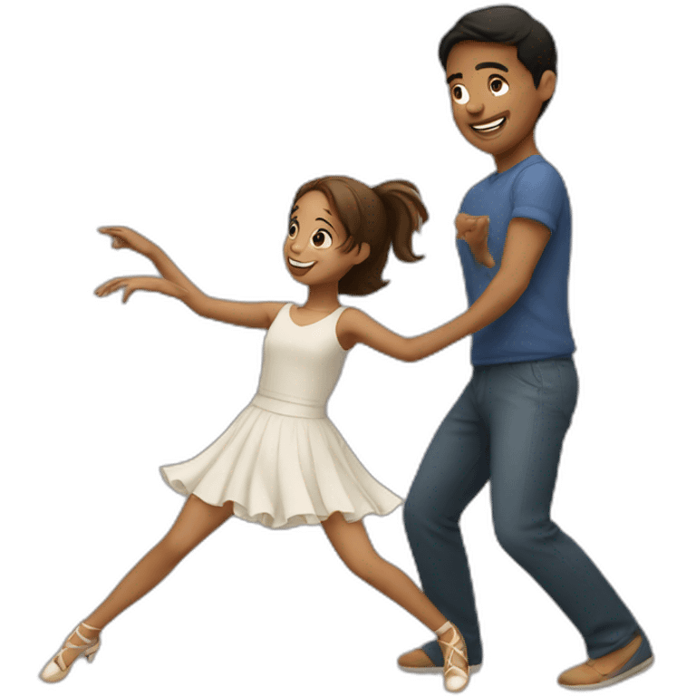 Girl dancing with a boy emoji