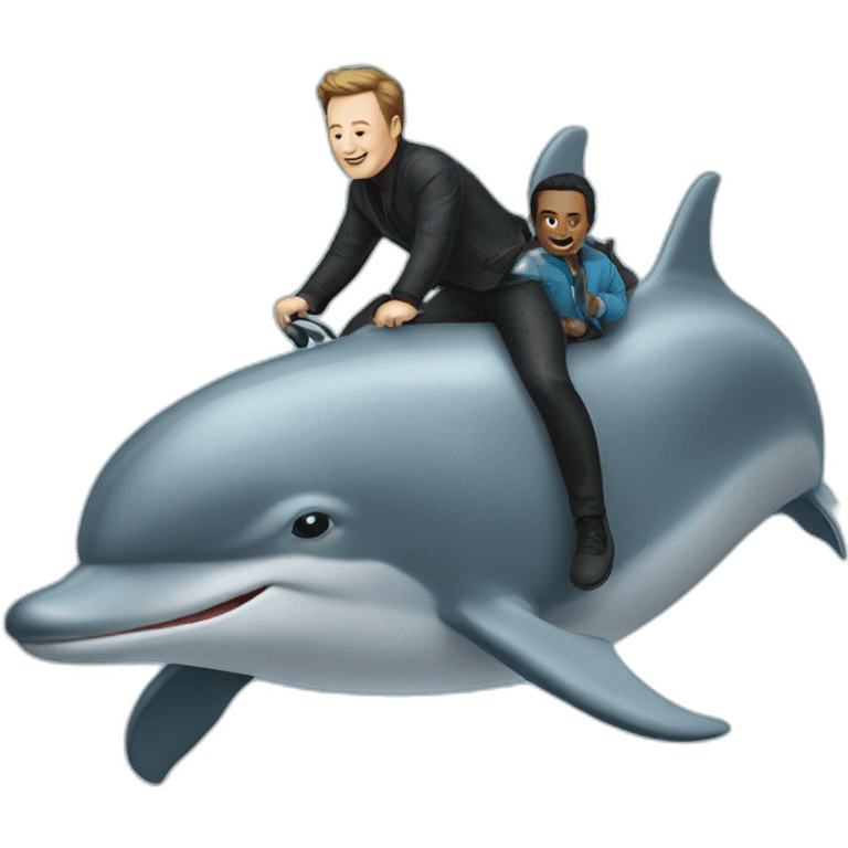 Musk riding a dolphin emoji