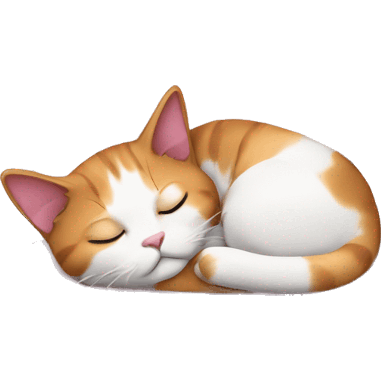 calico cat sleeping on a pink pillow emoji