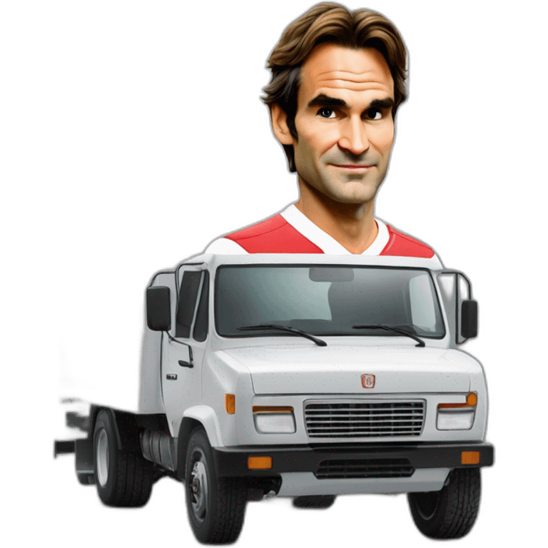 Roger Federer sur un camion emoji