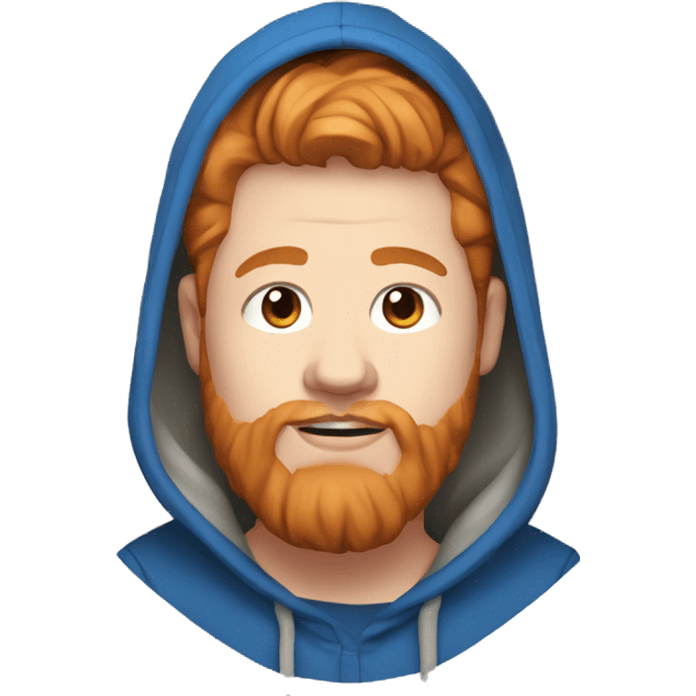 Fat streamer with ginger hair and beard named caseoh wearing blue hooded jumper emoji