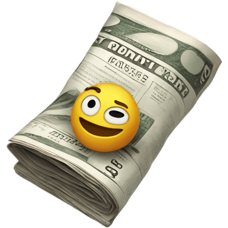 newspaper with money emoji