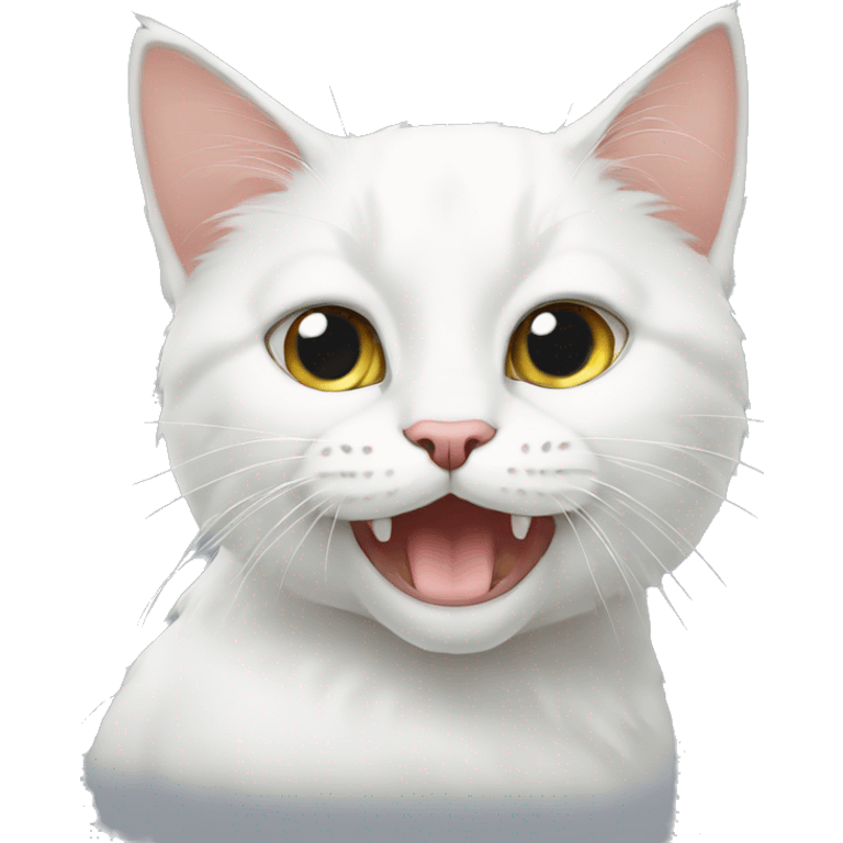 the derpiest of white cats emoji