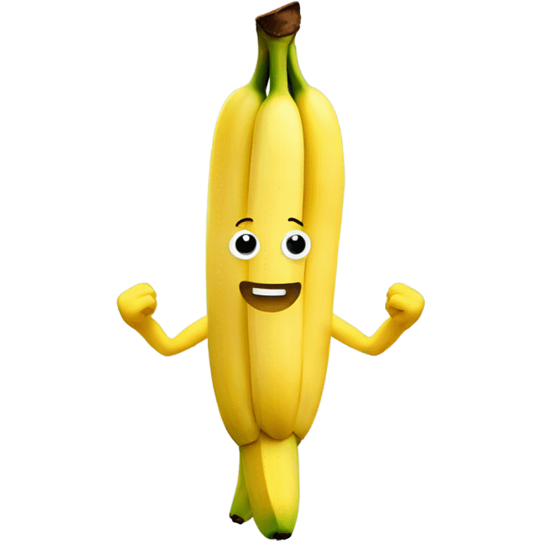 Banana with arms and legs smiley emoji