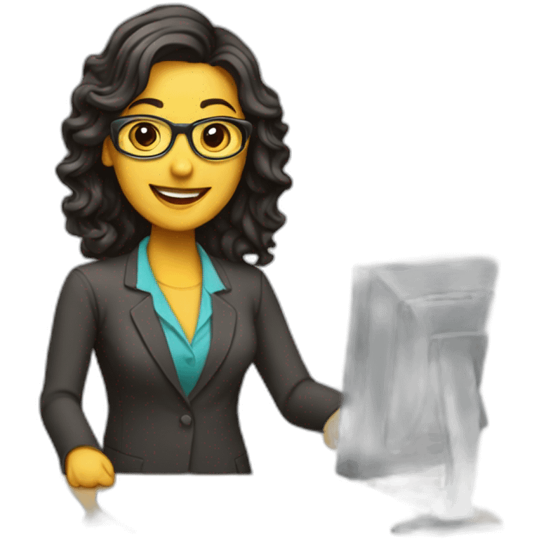 profesora con computador emoji