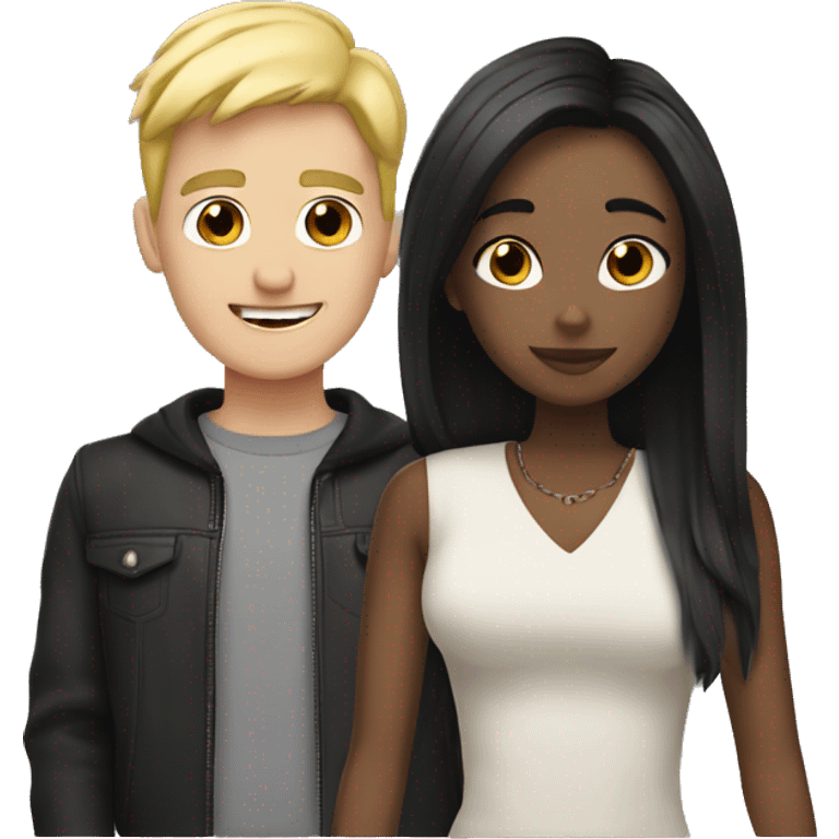 couple with blond girl and a white gay with black hair  emoji