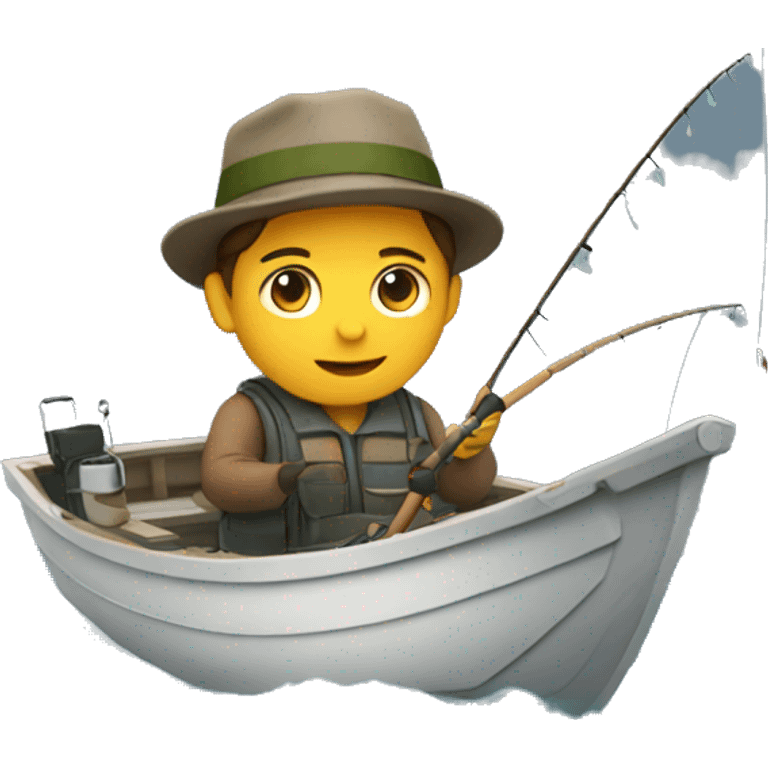 Me  fishing on a boat emoji