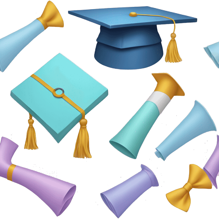 aesthetic pastel-coloured graduation cap emoji