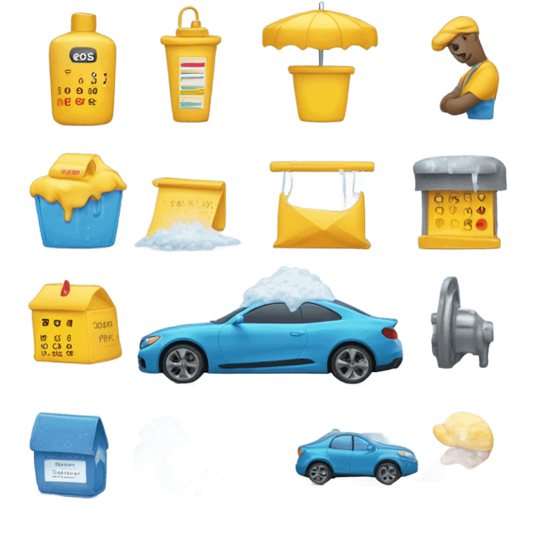 mobile carwash appointment and booking emoji includes  calendar in a minimal style emoji