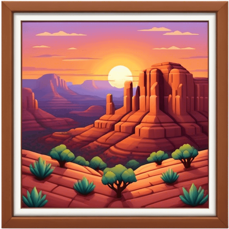 Isometric Sedona sunset emoji