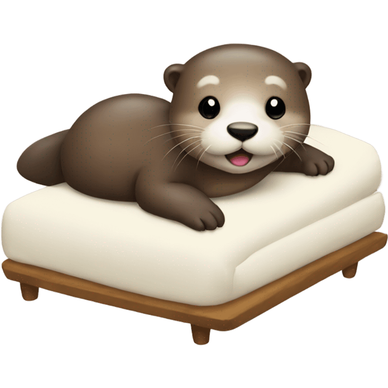 cute otter in bed emoji