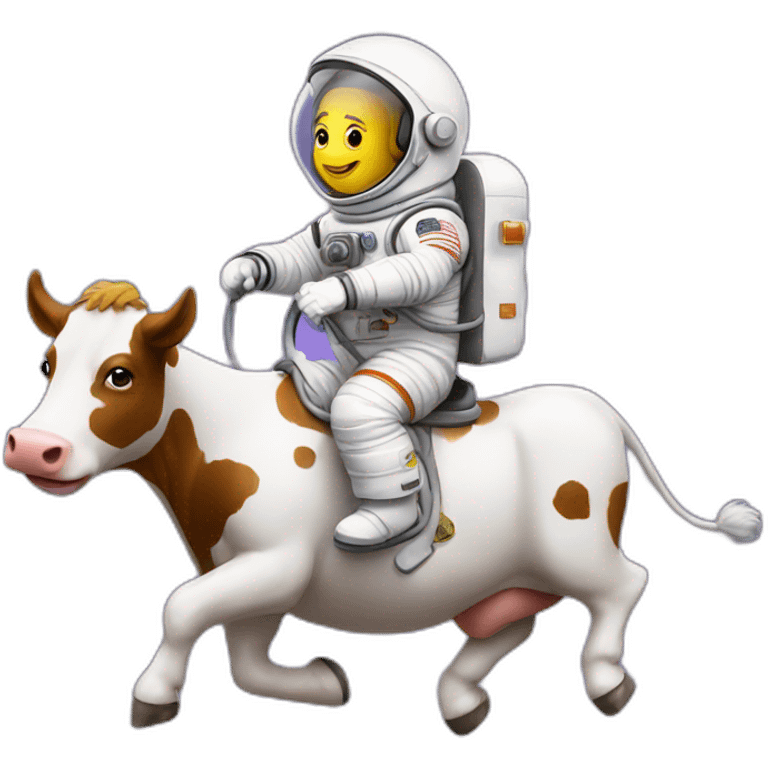 astronaut riding on cow emoji