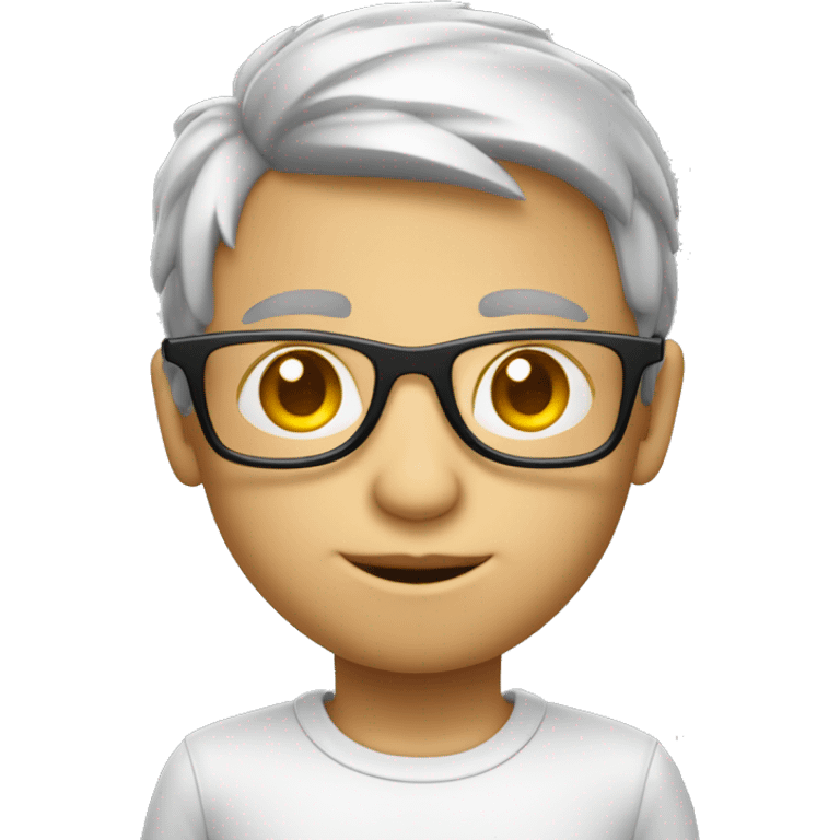 Un petit homme pale avec des lunettes en aluminium emoji