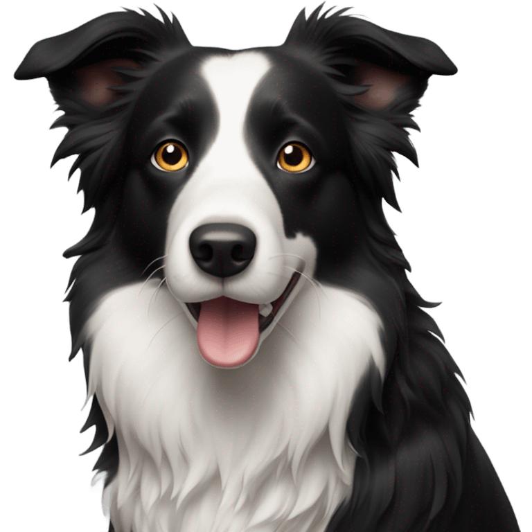 Border collie with black head and white snout emoji