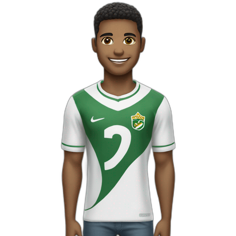 Um menino com a camisa do Santos emoji