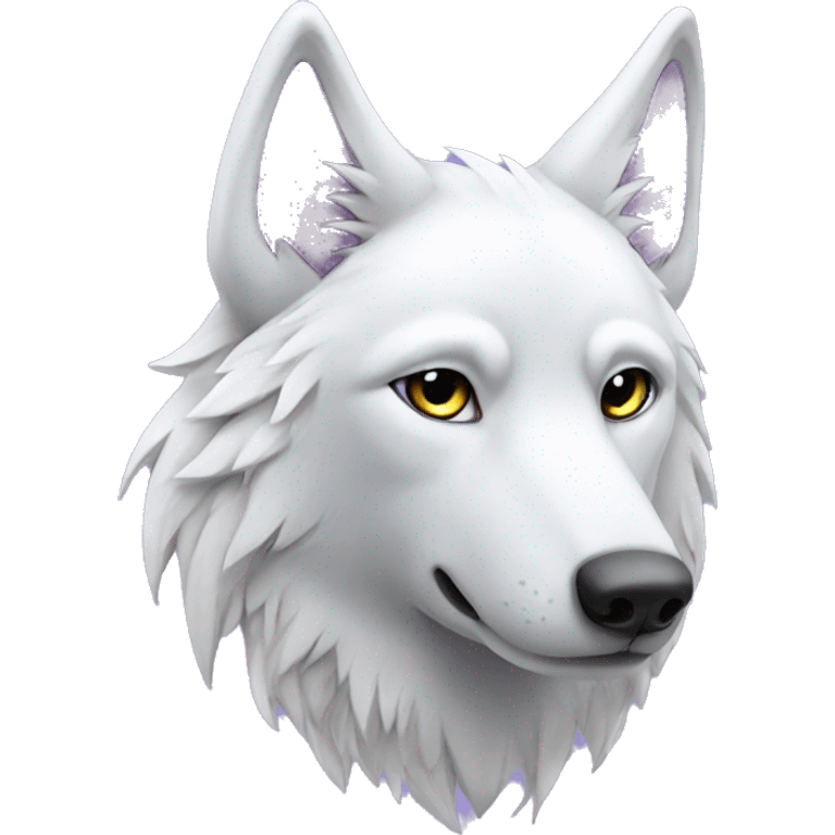 White wolf with pale purple wings emoji