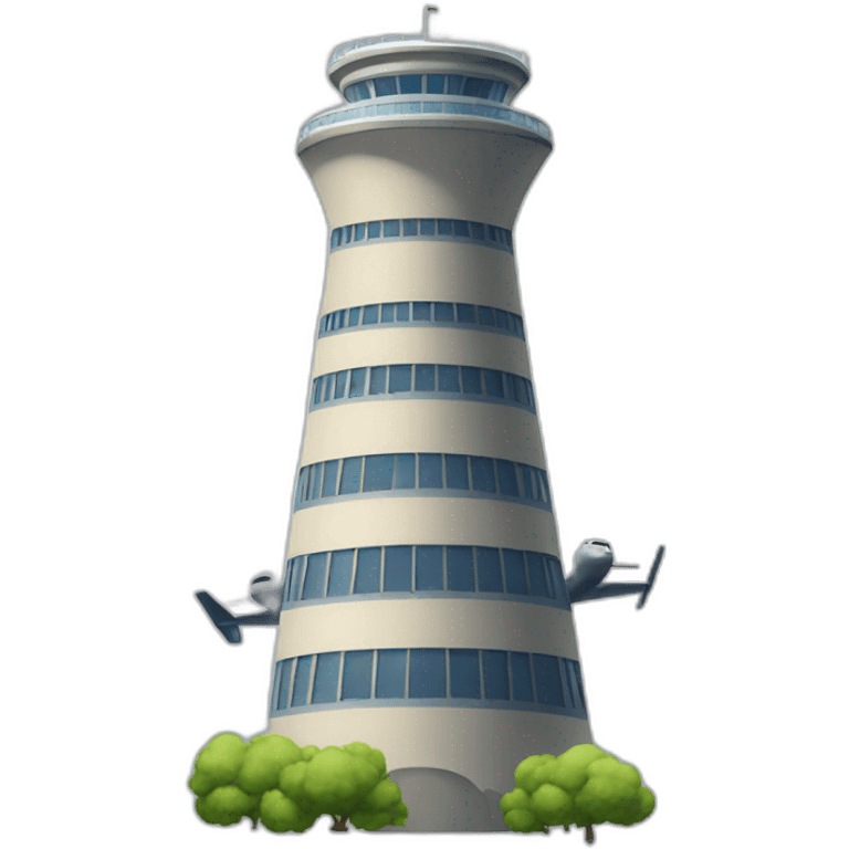 a big tower in the shape of a plane emoji