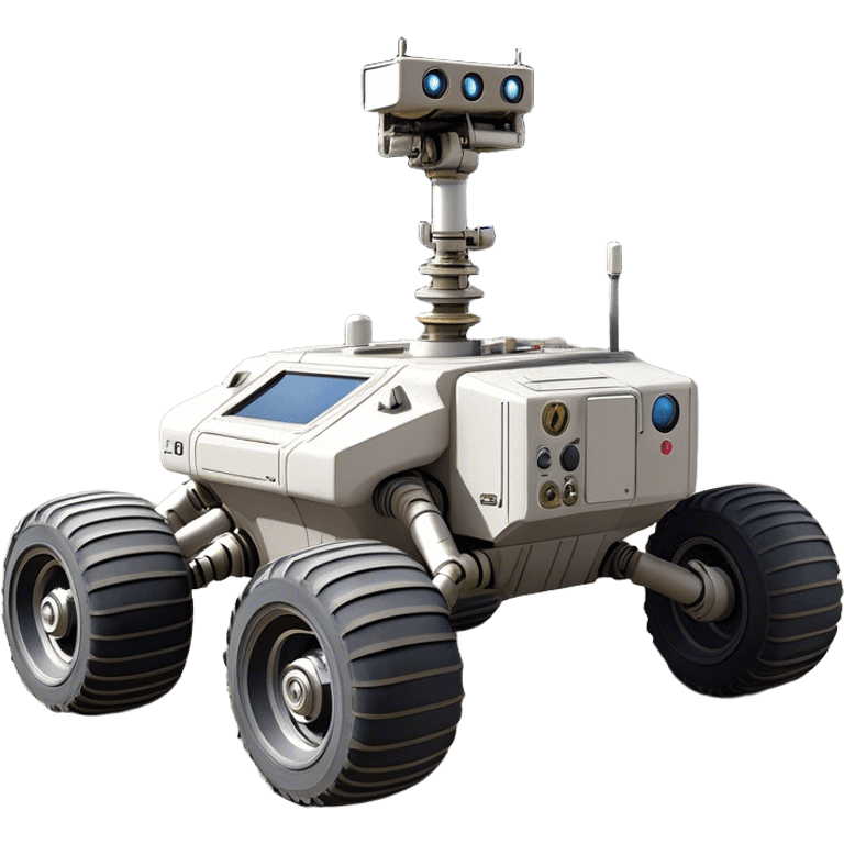 Cinematic Realistic Moon Rover – A rugged, high-tech vehicle traversing the Moon’s dusty surface. Its thick wheels leave tracks in the fine lunar regolith, with Earth hanging in the distant sky. Every mechanical detail of the rover is meticulously rendered, emphasizing its role in human exploration. emoji