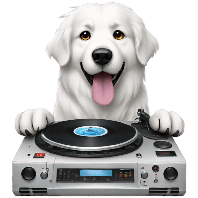 Great Pyrenees being a DJ  emoji