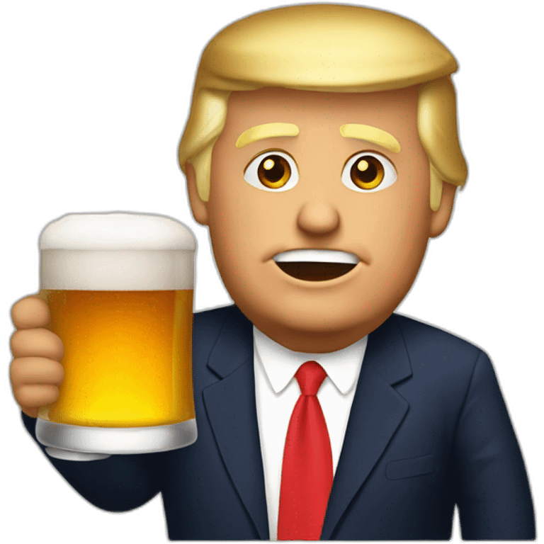 trump drink beer emoji