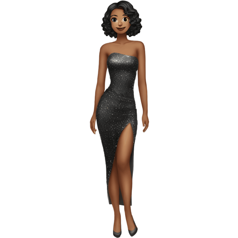 sparkly long bodycon dress emoji