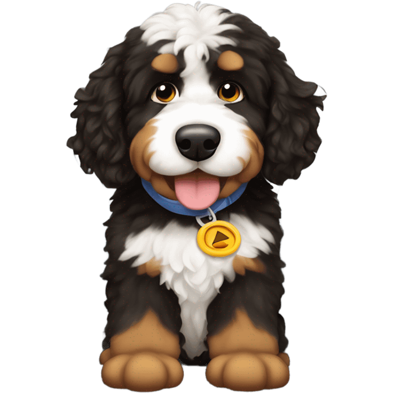 Bernedoodle in airplane emoji