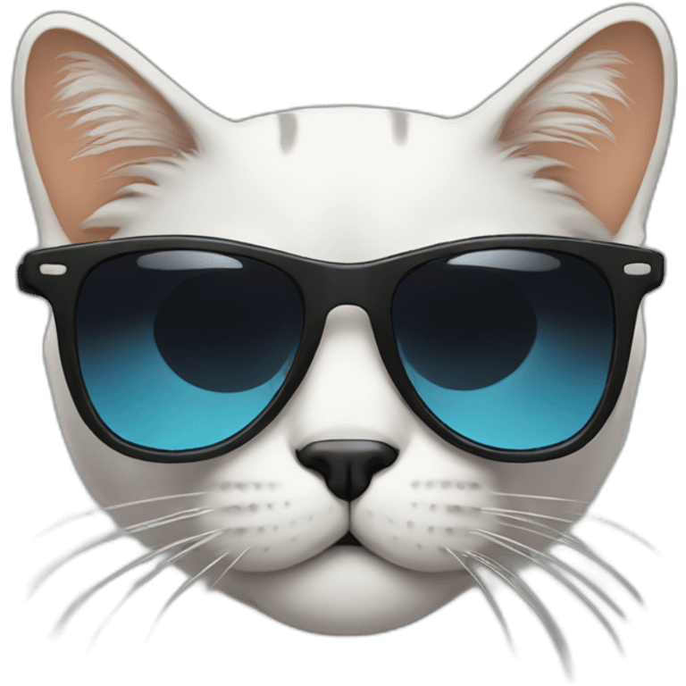 Face cool cat with sunglasses emoji