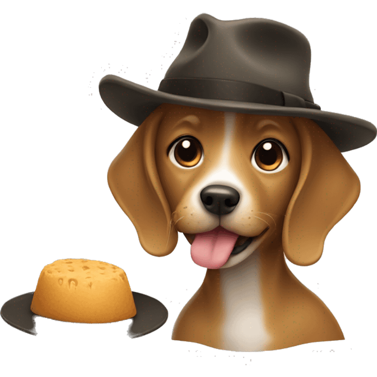 Dog eating hat emoji